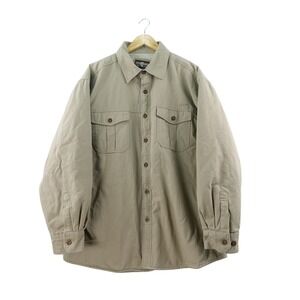 Levi Strauss & Co. Mens XL Sherpa Lined Tan Cotton Button Up Shirt Jacket Work